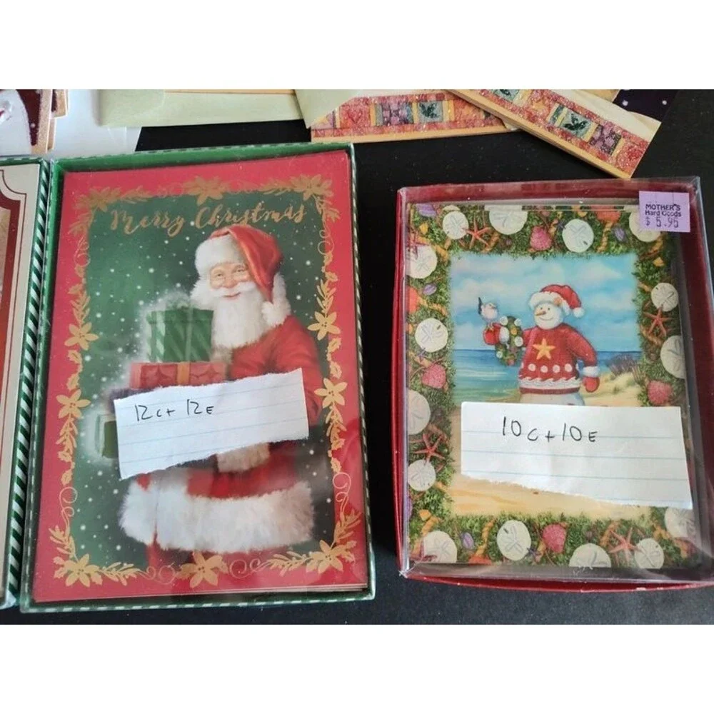 140 pcs vintage Christmas holidays postcards 70 cards + 70 envelopes, assorted